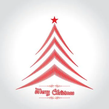 Abstract background Christmas tree with text - vector illustration Stock Illustration