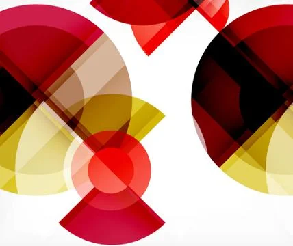 Abstract background, circle and triangle design round shapes overlapping 库存插图