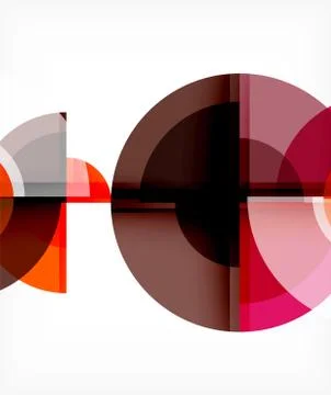 Abstract background, circle and triangle design round shapes overlapping 库存插图