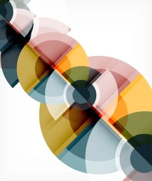 Abstract background, circle and triangle design round shapes overlapping Stock Illustration