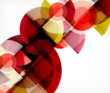 Abstract background, circle and triangle design round shapes overlapping Stock Illustration