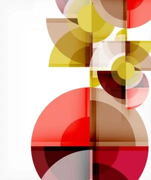 Abstract background, circle and triangle design round shapes overlapping Stock Illustration