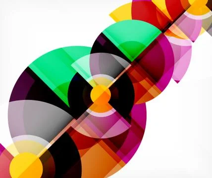 Abstract background, circle and triangle design round shapes overlapping 库存插图