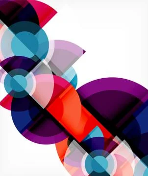 Abstract background, circle and triangle design round shapes overlapping Stock Illustration