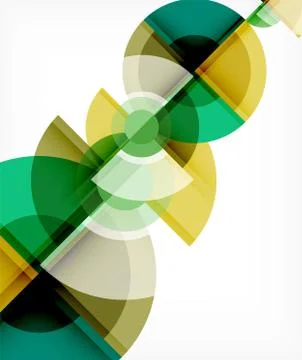 Abstract background, circle and triangle design round shapes overlapping 库存插图