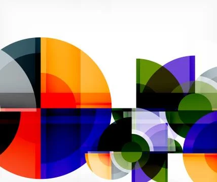 Abstract background, circle and triangle design round shapes overlapping 库存插图