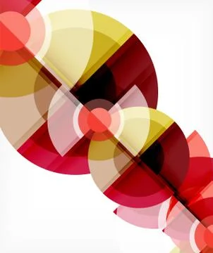 Abstract background, circle and triangle design round shapes overlapping 库存插图