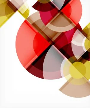 Abstract background, circle and triangle design round shapes overlapping 库存插图