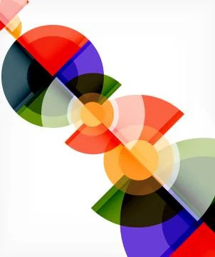 Abstract background, circle and triangle design round shapes overlapping 库存插图