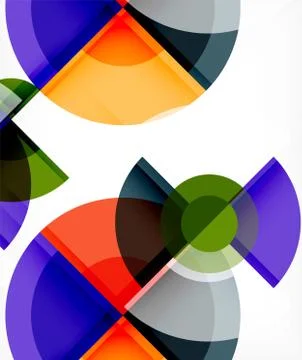 Abstract background, circle and triangle design round shapes overlapping 库存插图