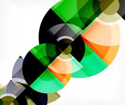 Abstract background, circle and triangle design round shapes overlapping 库存插图