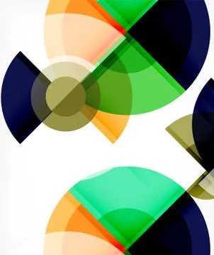 Abstract background, circle and triangle design round shapes overlapping 库存插图