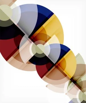 Abstract background, circle and triangle design round shapes overlapping Stock Illustration