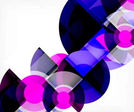 Abstract background, circle and triangle design round shapes overlapping Stock Illustration