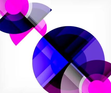 Abstract background, circle and triangle design round shapes overlapping Stock Illustration