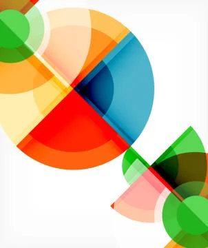 Abstract background, circle and triangle design round shapes overlapping 库存插图