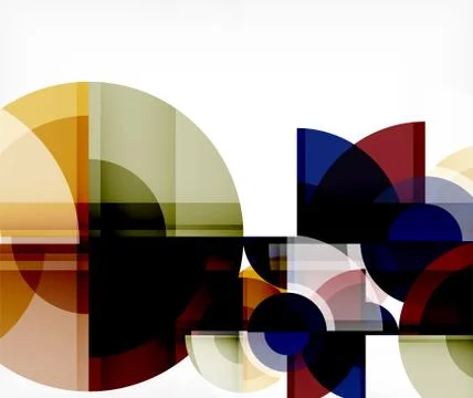 Abstract background, circle and triangle design round shapes overlapping Stock Illustration