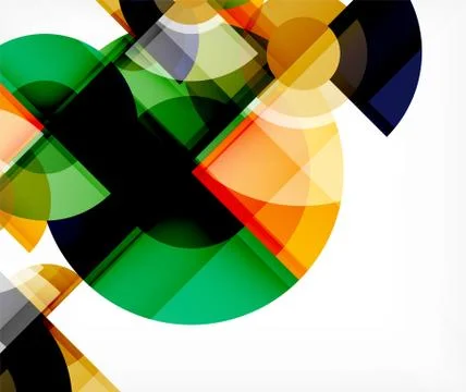 Abstract background, circle and triangle design round shapes overlapping Stock Illustration
