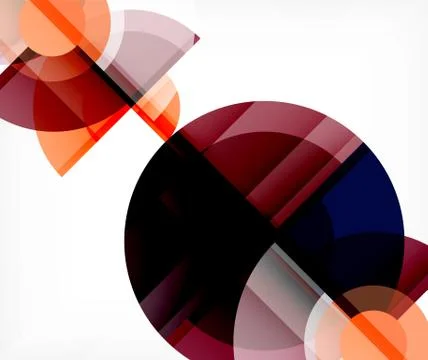 Abstract background, circle and triangle design round shapes overlapping Stock Illustration