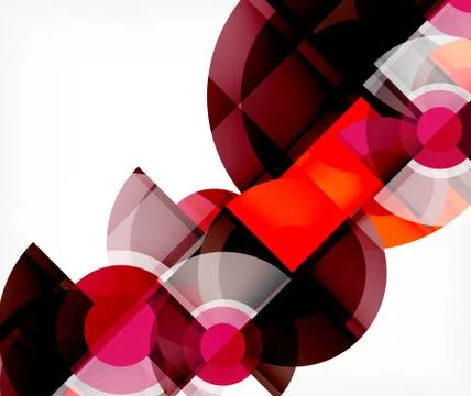 Abstract background, circle and triangle design round shapes overlapping Stock Illustration