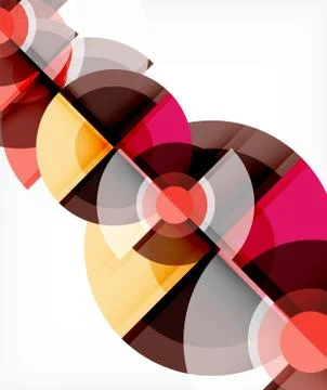 Abstract background, circle and triangle design round shapes overlapping 库存插图