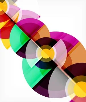 Abstract background, circle and triangle design round shapes overlapping Stock Illustration