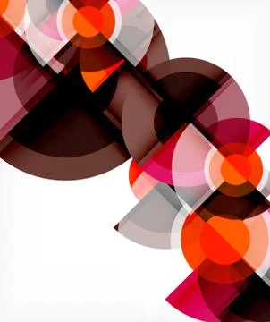 Abstract background, circle and triangle design round shapes overlapping 库存插图