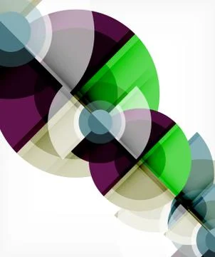 Abstract background, circle and triangle design round shapes overlapping Stock Illustration