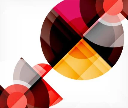 Abstract background, circle and triangle design round shapes overlapping Stock Illustration
