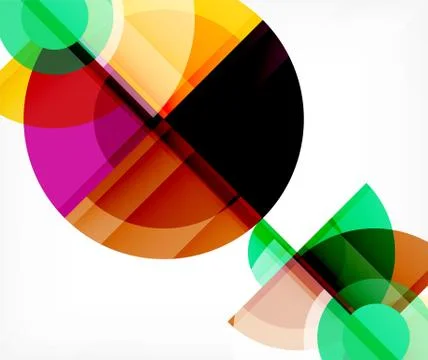 Abstract background, circle and triangle design round shapes overlapping 库存插图