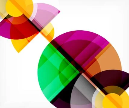 Abstract background, circle and triangle design round shapes overlapping 库存插图