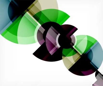 Abstract background, circle and triangle design round shapes overlapping 库存插图
