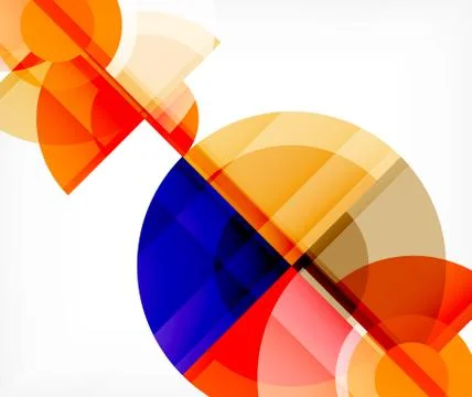 Abstract background, circle and triangle design round shapes overlapping 库存插图