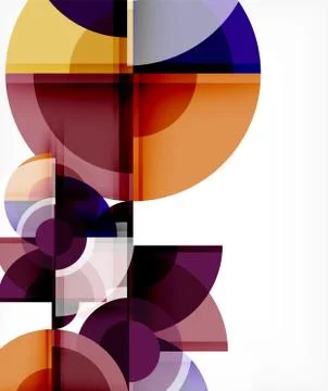 Abstract background, circle and triangle design round shapes overlapping 库存插图