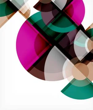 Abstract background, circle and triangle design round shapes overlapping 库存插图