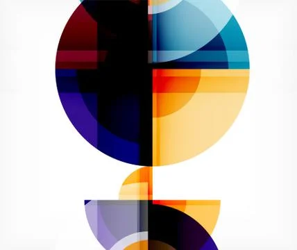 Abstract background, circle and triangle design round shapes overlapping 库存插图