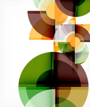 Abstract background, circle and triangle design round shapes overlapping Stock Illustration