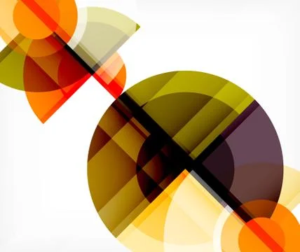 Abstract background, circle and triangle design round shapes overlapping Stock Illustration