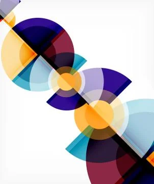 Abstract background, circle and triangle design round shapes overlapping Stock Illustration