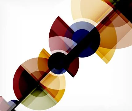 Abstract background, circle and triangle design round shapes overlapping Stock Illustration