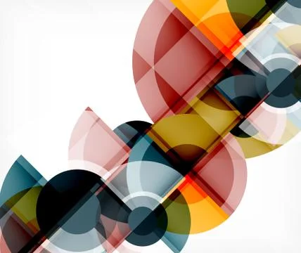 Abstract background, circle and triangle design round shapes overlapping Stock Illustration