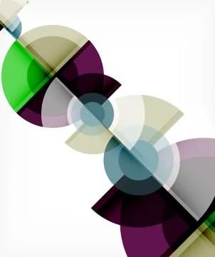Abstract background, circle and triangle design round shapes overlapping Stock Illustration