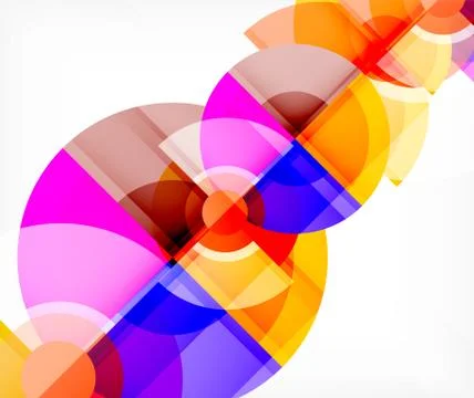 Abstract background, circle and triangle design round shapes overlapping 库存插图