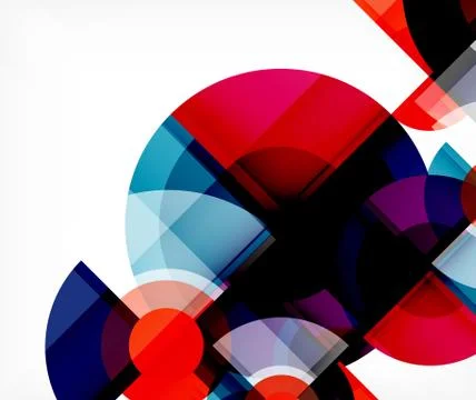 Abstract background, circle and triangle design round shapes overlapping 库存插图