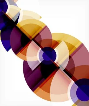 Abstract background, circle and triangle design round shapes overlapping 库存插图