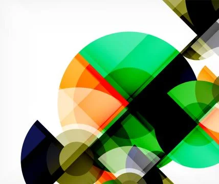 Abstract background, circle and triangle design round shapes overlapping Illustrazione stock