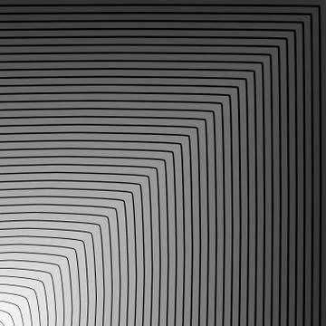 Abstract background: Circle blending to square outwards. Monochrome vector te Stock Illustration