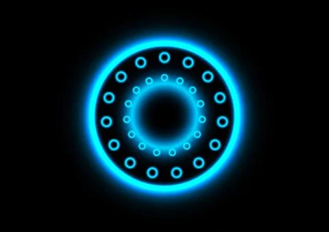 Abstract background circle blue color neon shiny vector illustration Stockillustratie