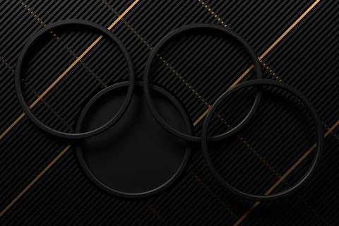 Abstract background of circle shape with luxury concepts. 3D rendering. Stock Illustration