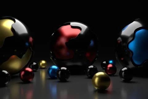 Abstract background of circle shapes. 3D rendering. Stock Illustration